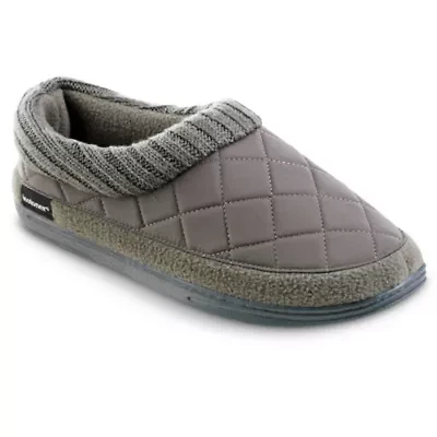 isotoner Men's Quilted Nylon Levon Low Boot Slippers