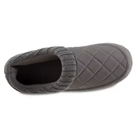 isotoner Men's Quilted Nylon Levon Low Boot Slippers