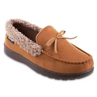 isotoner Men's Memory Foam Microsuede and Berber Moccasin Slippers
