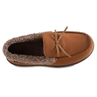 isotoner Men's Memory Foam Microsuede and Berber Moccasin Slippers