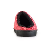 isotoner Men's Heathered Knit Hoodback Slippers