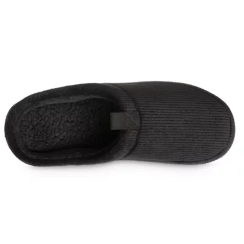 isotoner Men's Advanced Memory Foam Corduroy Hoodback ECO Comfort Slippers