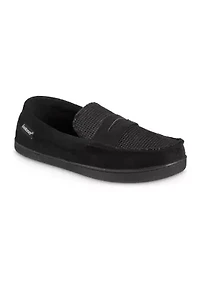 isotoner Men's Advanced Memory Foam Houndstooth Jasper Moccasin ECO Comfort Slippers
