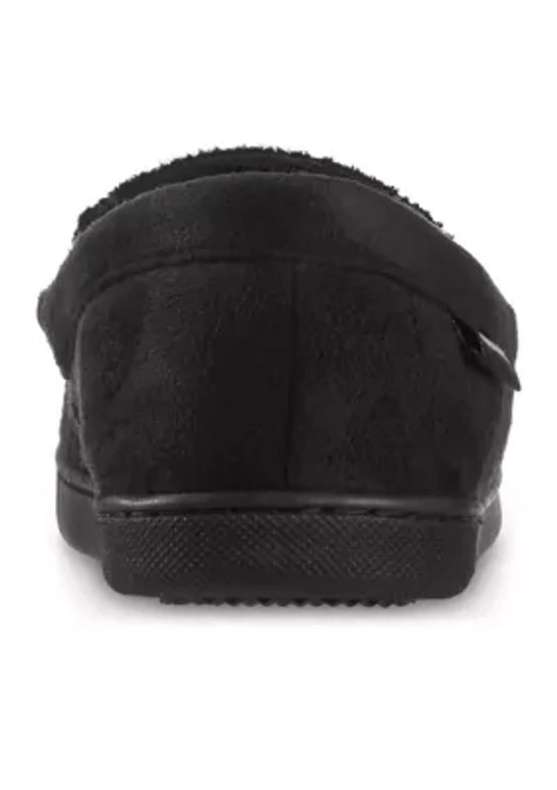 isotoner Men's Advanced Memory Foam Houndstooth Jasper Moccasin ECO Comfort Slippers