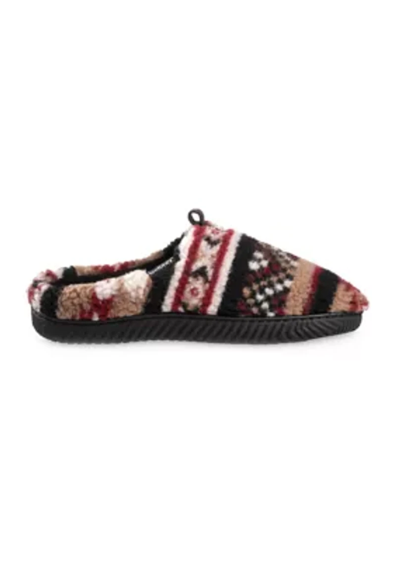 isotoner Men's Advanced Memory Foam Berber Greyson Hoodback ECO Comfort Slippers