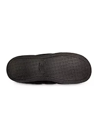 isotoner Men's Advanced Memory Foam Microsuede Puffer ECO Comfort Hoodback Slippers