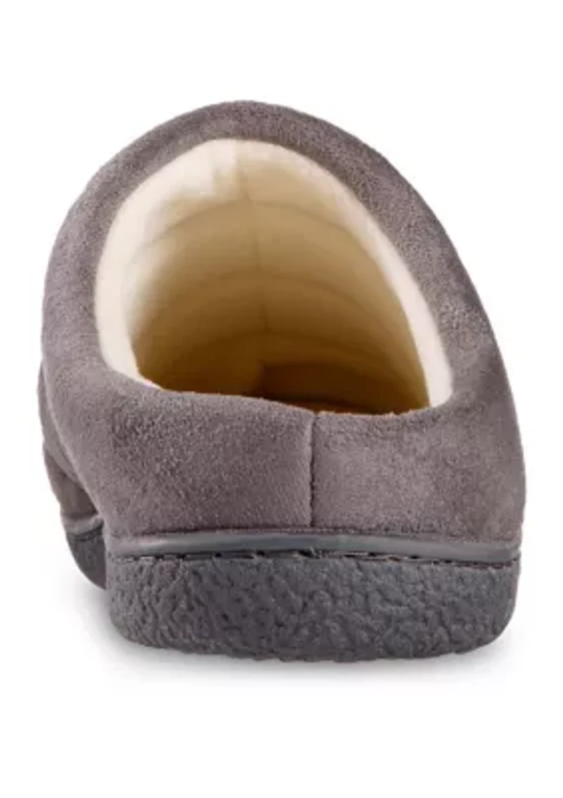 isotoner Men's Advanced Memory Foam Microsuede Puffer ECO Comfort Hoodback Slippers