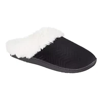 Women's Quilted Chevron Velour Louise Clog Slippers with Indoor/Outdoor Sole