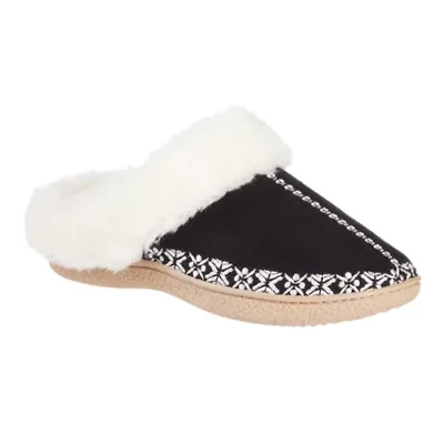 Women's Embroidered Microsuede Clara Clog Slippers with Memory Foam and Indoor/Outdoor Sole