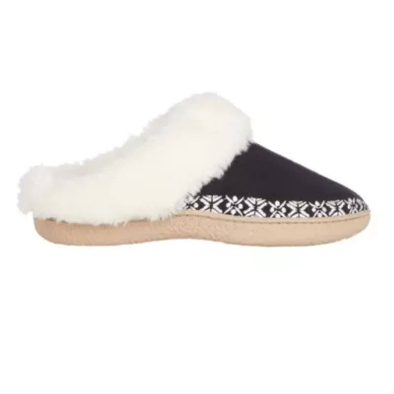 Women's Embroidered Microsuede Clara Clog Slippers with Memory Foam and Indoor/Outdoor Sole