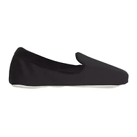 Women's Spandex and Velour Detailed Ivy Moccasin Slippers with Genuine Suede Sole