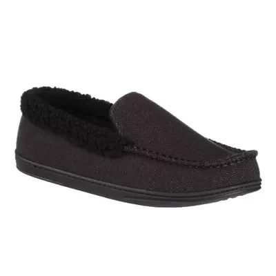 Men's Brushed Knit Lewis Moccasin Slipper with Cooling Gel Memory Foam and Indoor/Outdoor Sole