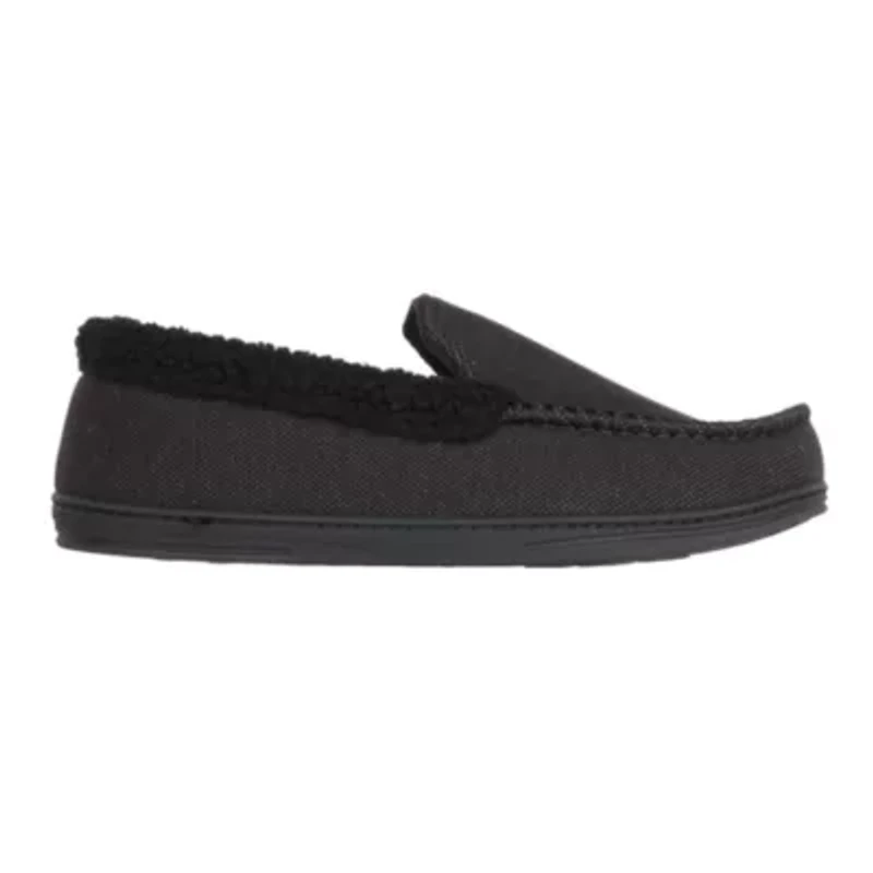 Men's Brushed Knit Lewis Moccasin Slipper with Cooling Gel Memory Foam and Indoor/Outdoor Sole