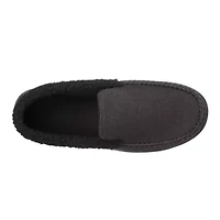 Men's Brushed Knit Lewis Moccasin Slipper with Cooling Gel Memory Foam and Indoor/Outdoor Sole