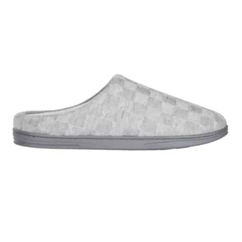Men's Sweater Knit Check Maxwell Clog Slipper with Recycled Materials and Cooling Gel Memory Foam