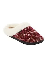Women's Memory Foam Chunky Sweater Knit Amanda Clog Slippers