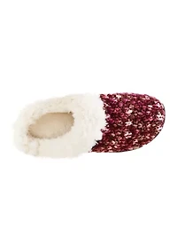 Women's Memory Foam Chunky Sweater Knit Amanda Clog Slippers