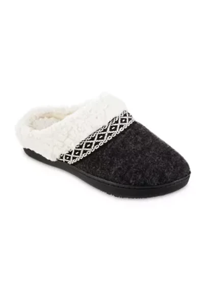 Women's Indoor/Outdoor Memory Foam Heathered Knit Ada Slippers