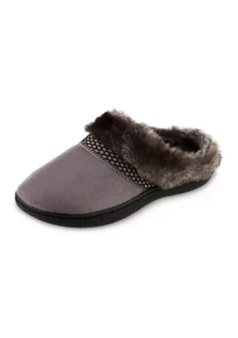 Microsuede Mallory Clog Slippers with Memory Foam Comfort
