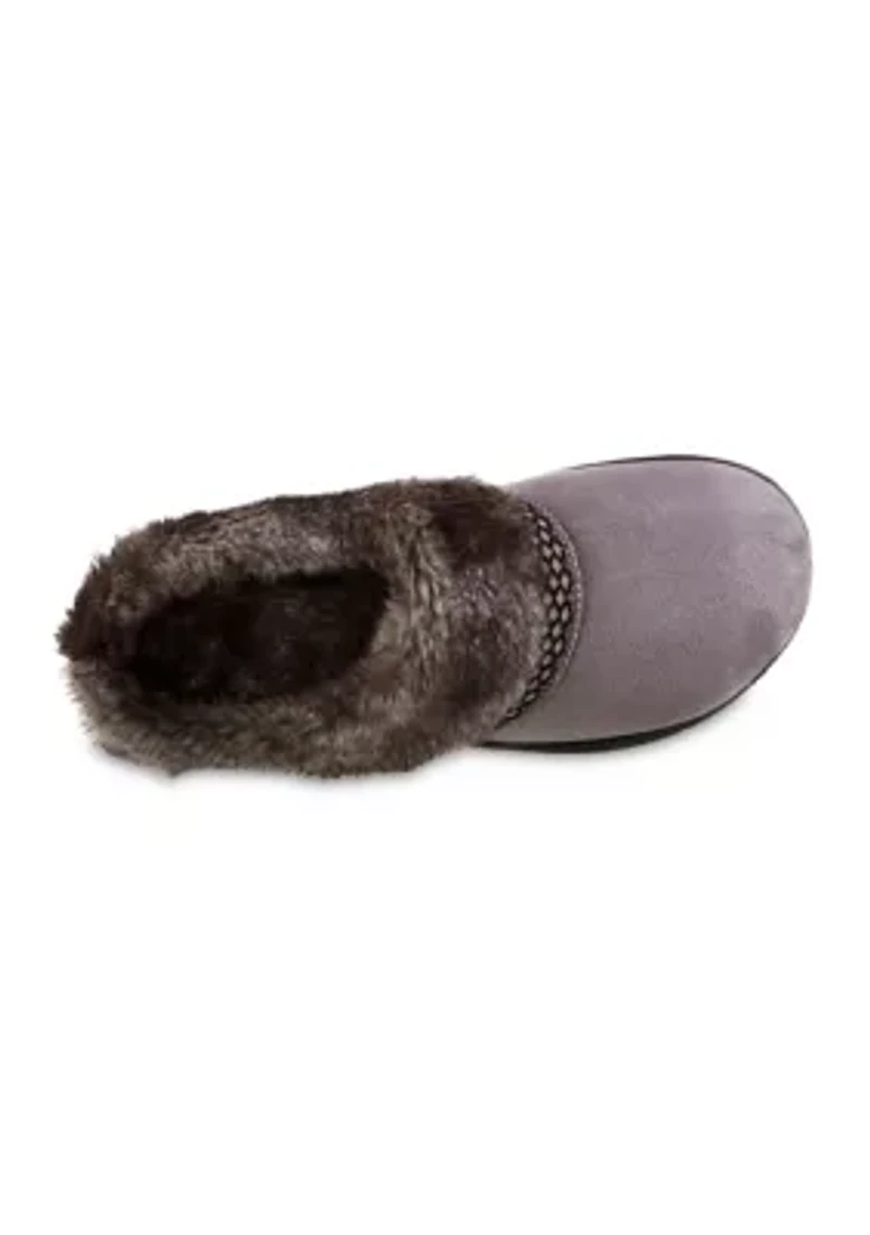 Microsuede Mallory Clog Slippers with Memory Foam Comfort