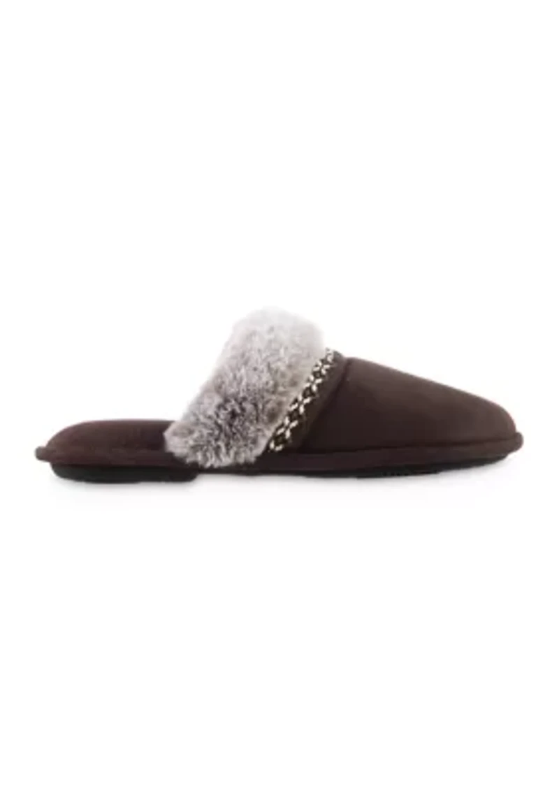 Women's Embroidered Microsuede Aria Clog Slippers