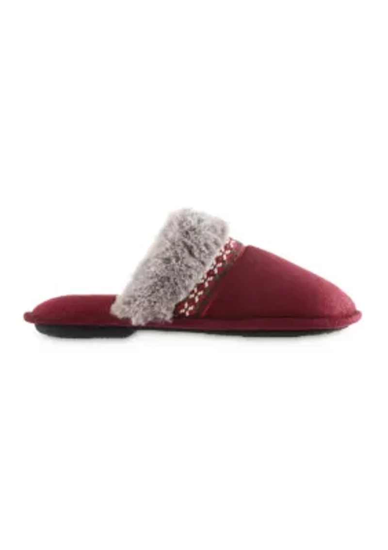 Women's Embroidered Microsuede Aria Clog Slippers