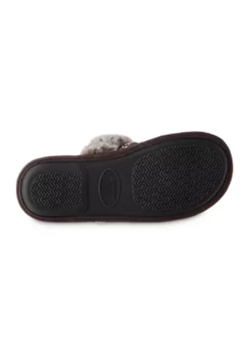 Women's Embroidered Microsuede Aria Clog Slippers