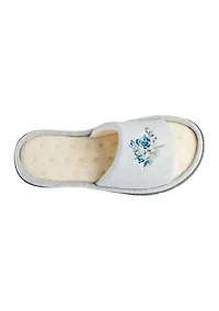 Plant Dyed Embroidered Slide Slippers