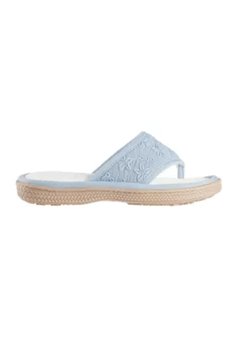 Eyelet Shield Thong Slipper