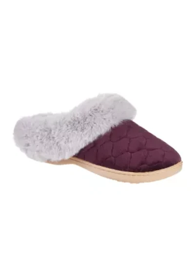 Women's Quilted Velour Clog Slippers