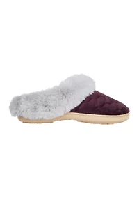 Women's Quilted Velour Clog Slippers
