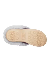 Women's Quilted Velour Clog Slippers