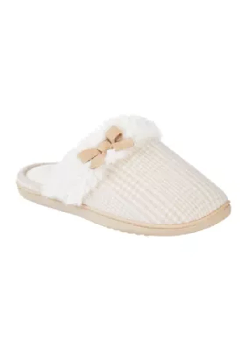 Women's Quilted Louise Velour Hoodback Slippers