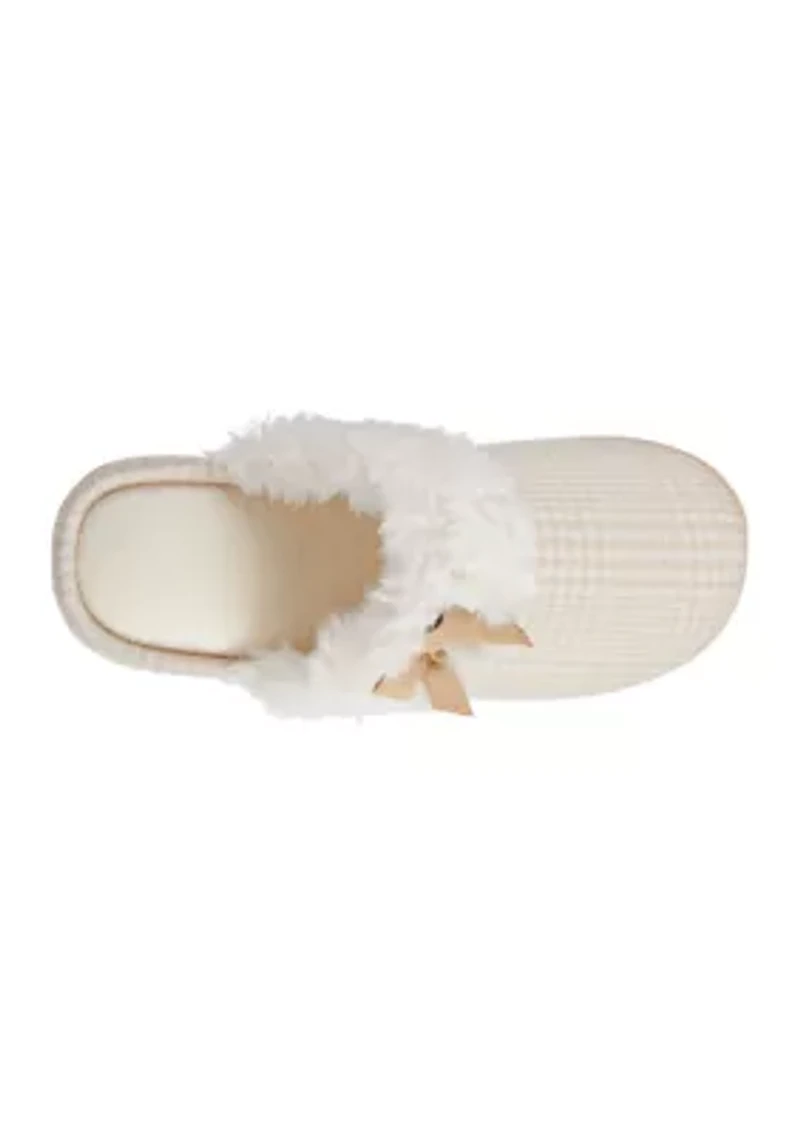 Women's Quilted Louise Velour Hoodback Slippers