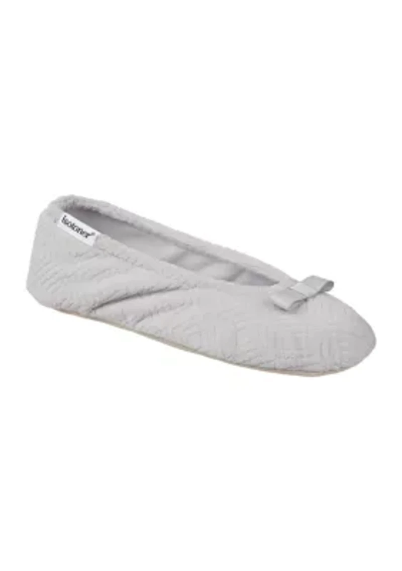 Women's Diamond Microterry Gemma Ballerina Slipper with Memory Foam