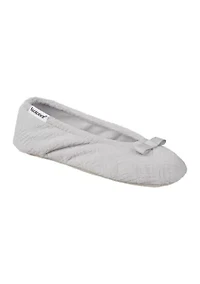 Women's Diamond Microterry Gemma Ballerina Slipper with Memory Foam