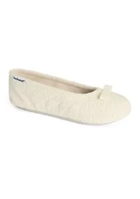 Women's Diamond Microterry Gemma Ballerina Slipper with Memory Foam