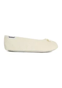 Women's Diamond Microterry Gemma Ballerina Slipper with Memory Foam