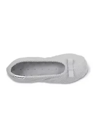 Women's Diamond Microterry Gemma Ballerina Slipper with Memory Foam