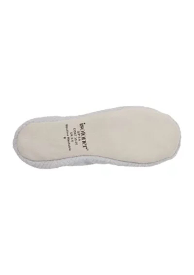 Women's Diamond Microterry Gemma Ballerina Slipper with Memory Foam