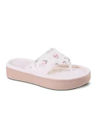 Ditzy Floral Thong Flip Flop Platform Slippers