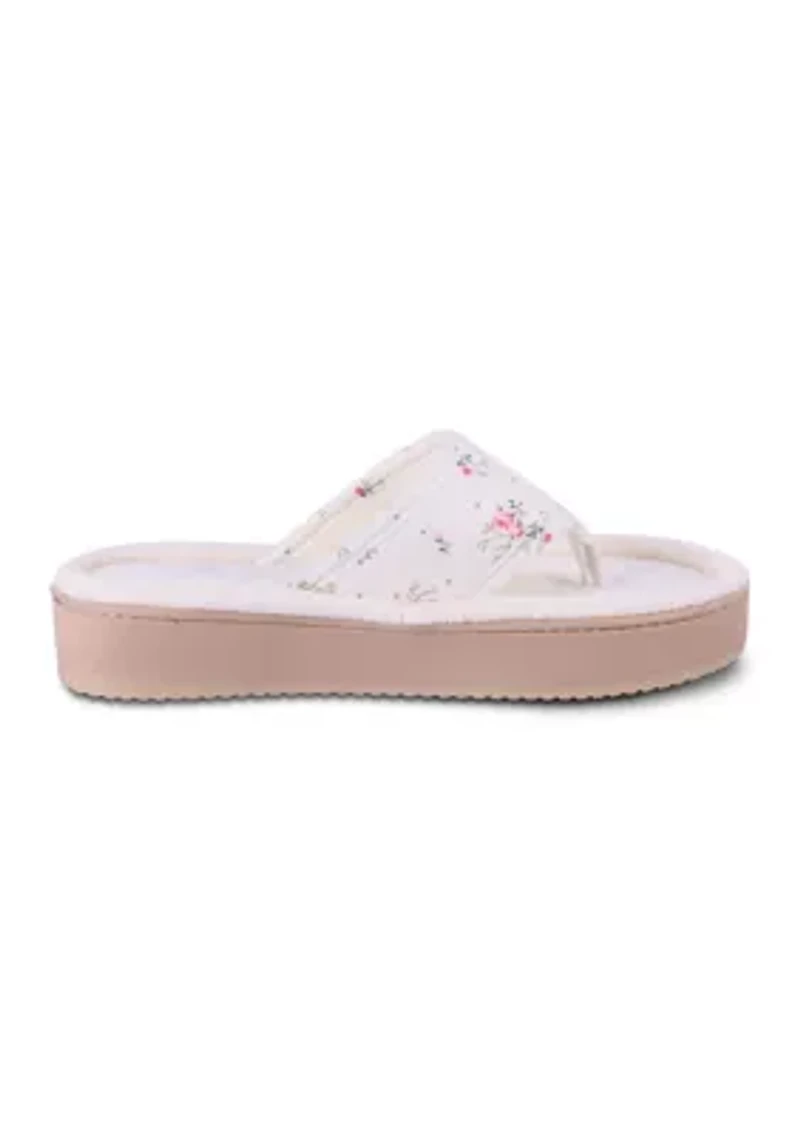 Ditzy Floral Thong Flip Flop Platform Slippers