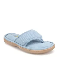 Seersucker Cushioned Thong Flip Flop Slippers