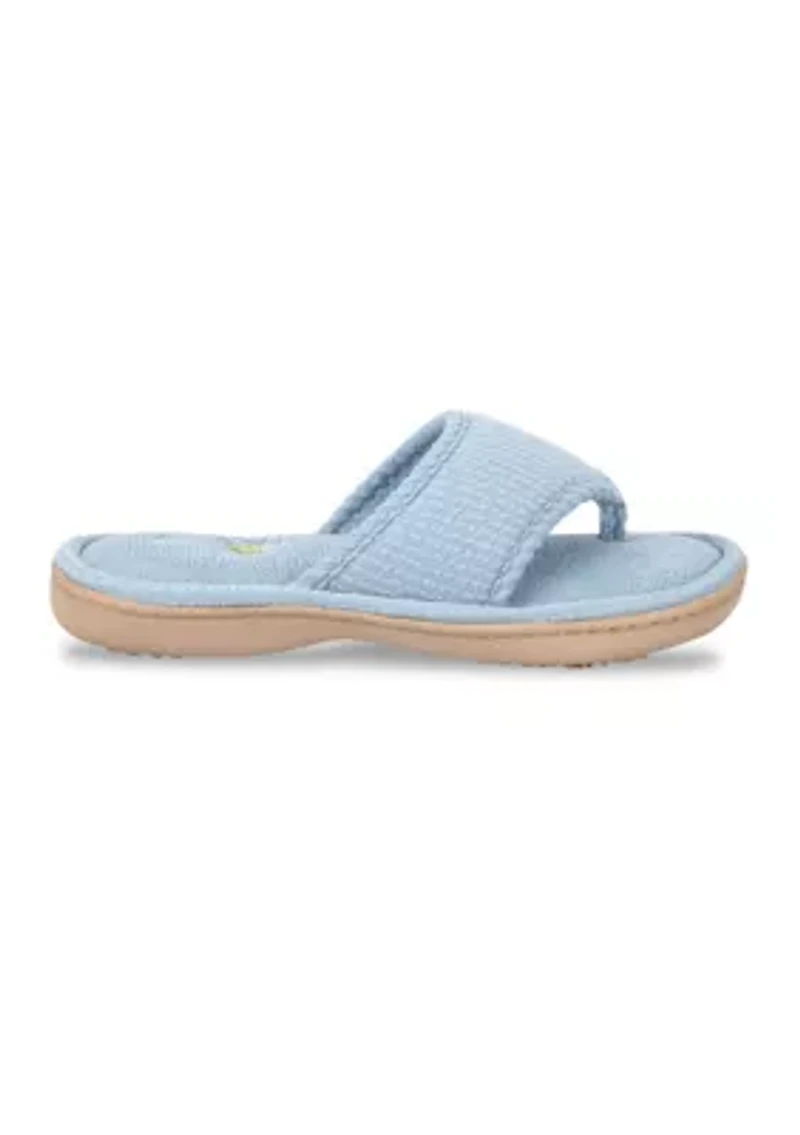 Seersucker Cushioned Thong Flip Flop Slippers
