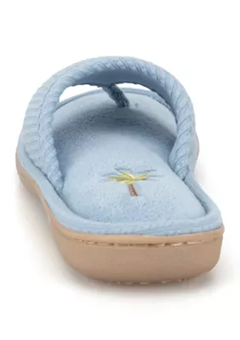 Seersucker Cushioned Thong Flip Flop Slippers