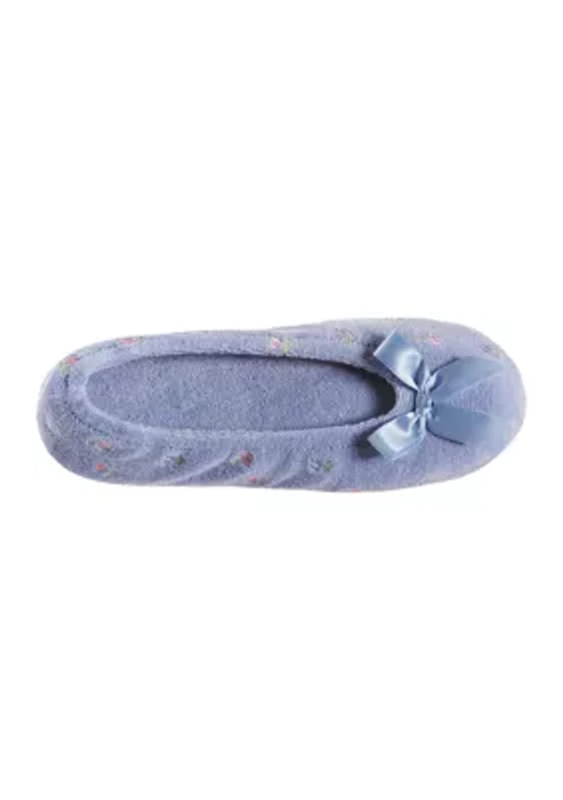Women's Embroidered Terry Ballerina Slippers