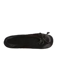 Women’s Satin Ballerina Slippers with Bow
