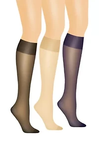 Silk Reflections Queen Sheer Knee High Enhanced Toe