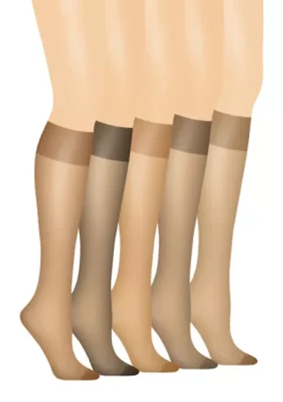 Silk Reflections Knee Highs With Reinforced Toe