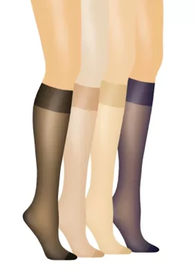 Silk Reflections Knee Highs With Reinforced Toe